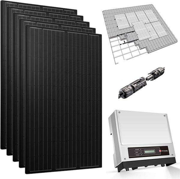 HT Solar - Pakket - 8 Zonnepanelen 310 WP Full Black met GoodWe omvormer